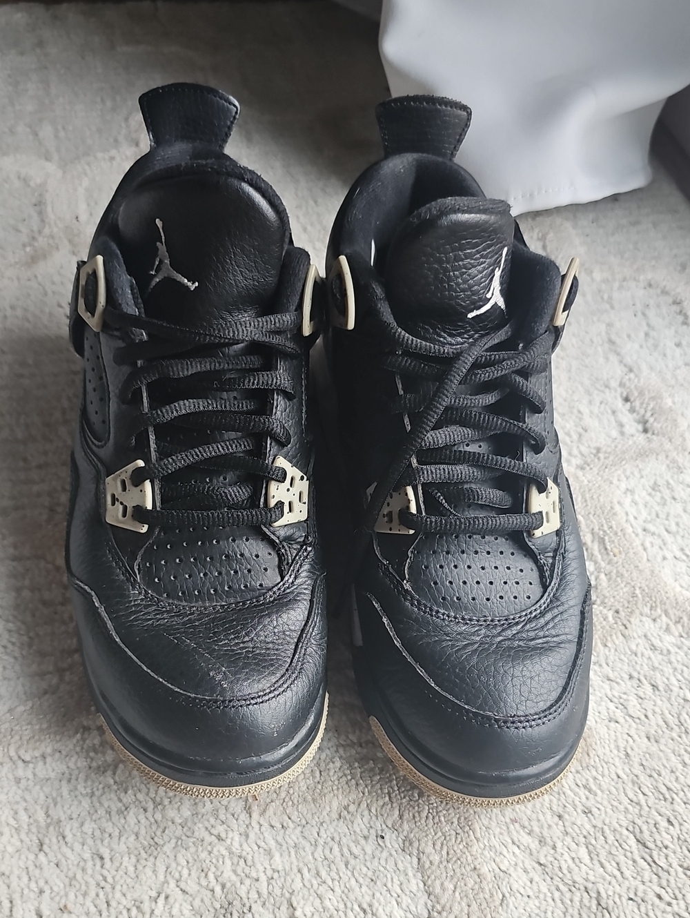 Jordan Kids Black and Cream Retro Sneakers